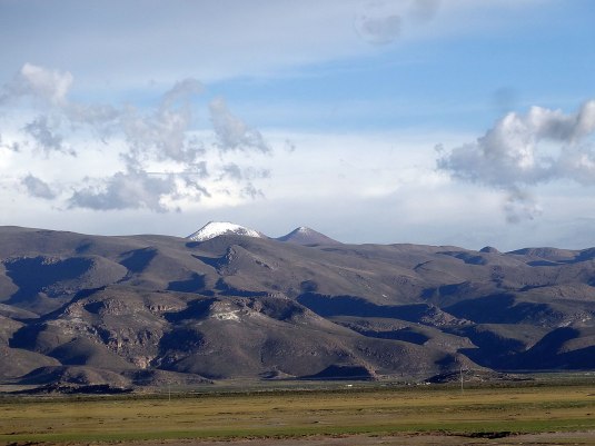 The peaks of the Andes, seen from the train