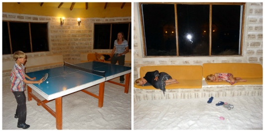 The Hotel Luna Salada games room, final table tennis contest! 