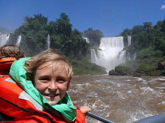 About to get under the Iguazu falls!