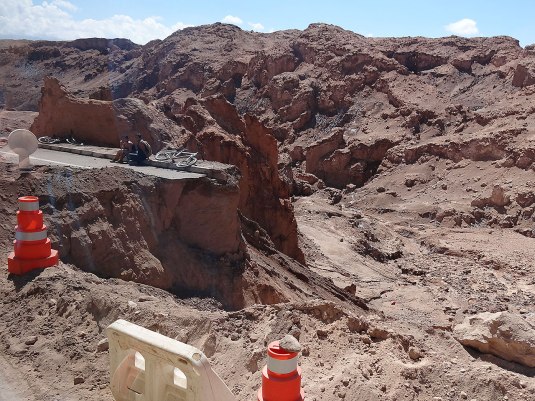 Th San Pedro to Calama road is washed away