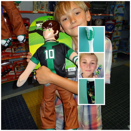 Luckily I persuaded them to buy me a finger skateboard and not the cuddly Ben 10!