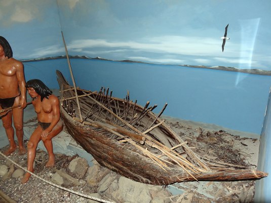 The Yanama with their canoes - where they kept a fire burning all the time and didn't wear clothes!