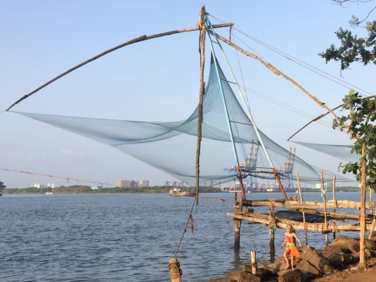 Fabulous Chinese fishing nets. The lift them full of fish in the early morning. We never manage to get up early enough to go and watch!   